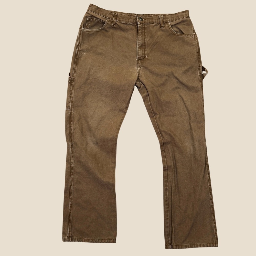 Dickies Carpenter Pants Men 36x31 Brown Canvas Relaxed Fit Workwear Utility